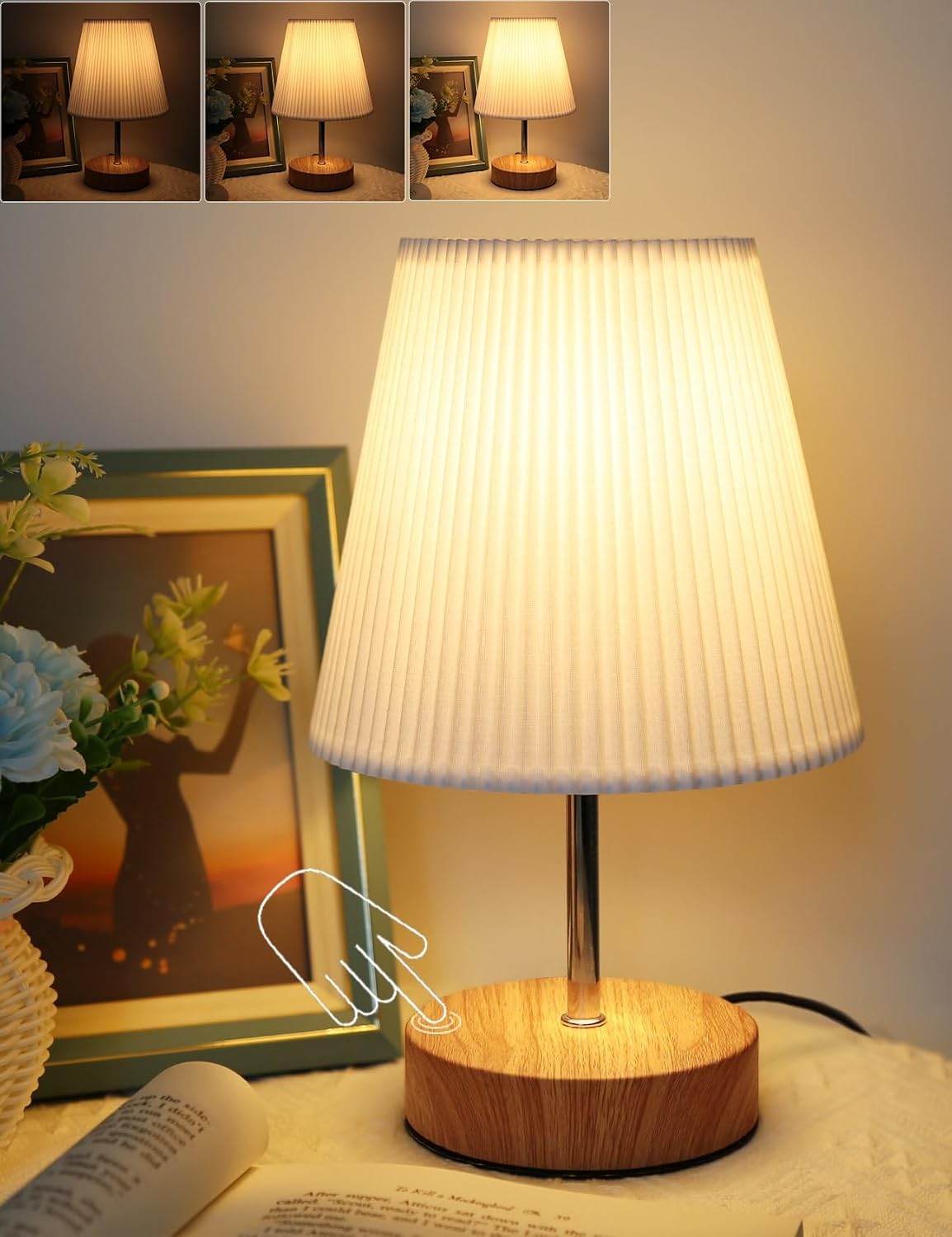 Detalle de HSLighting Nachttischlampe Touch dimmbar 2700K