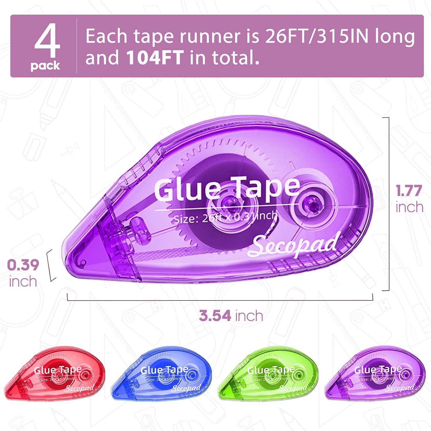 Detalle de Secopad Double-Sided Craft Tape, 4-Pack