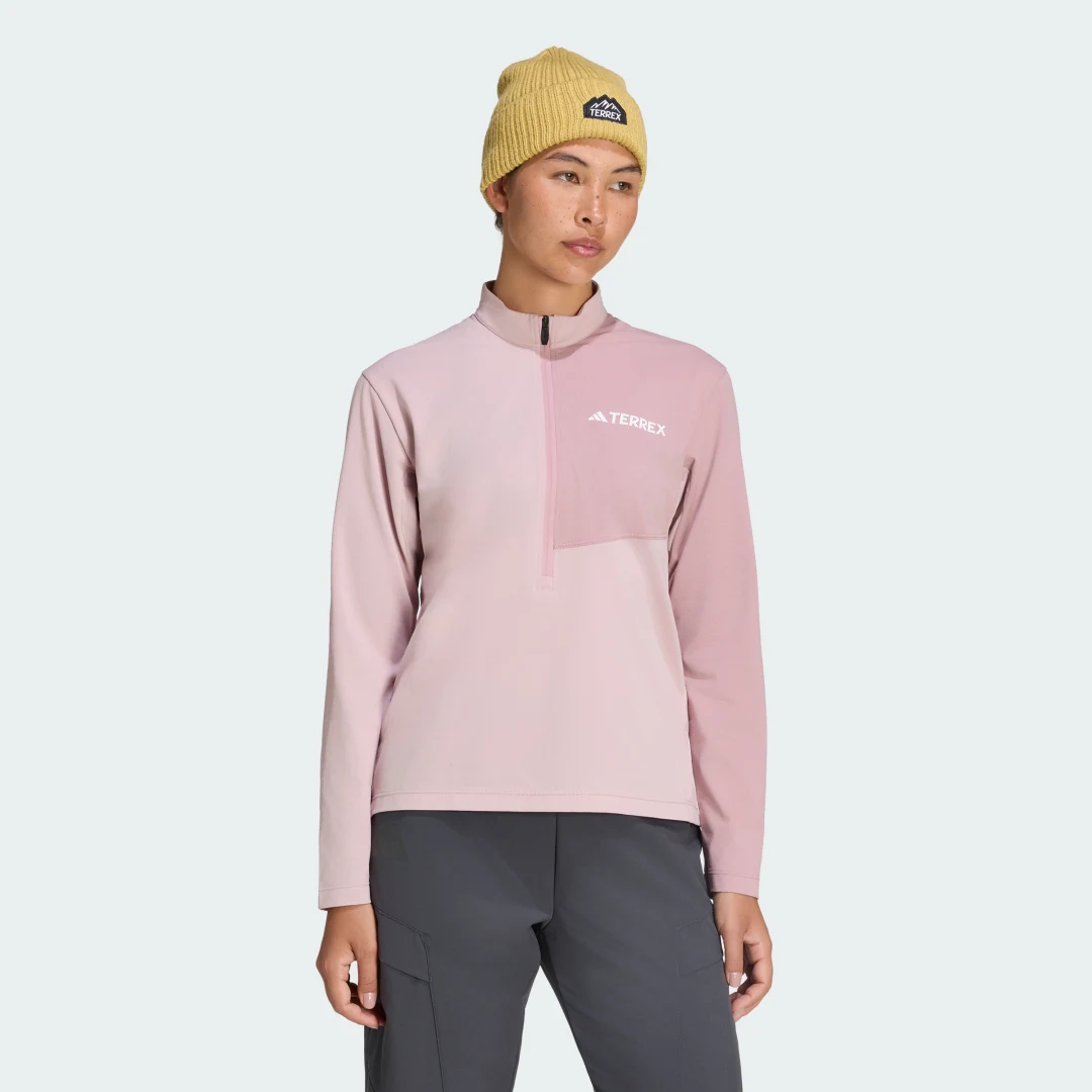 Detalle de Camiseta manga larga Terrex Multi Climacool 1/2 Zip de Adidas – color violeta
