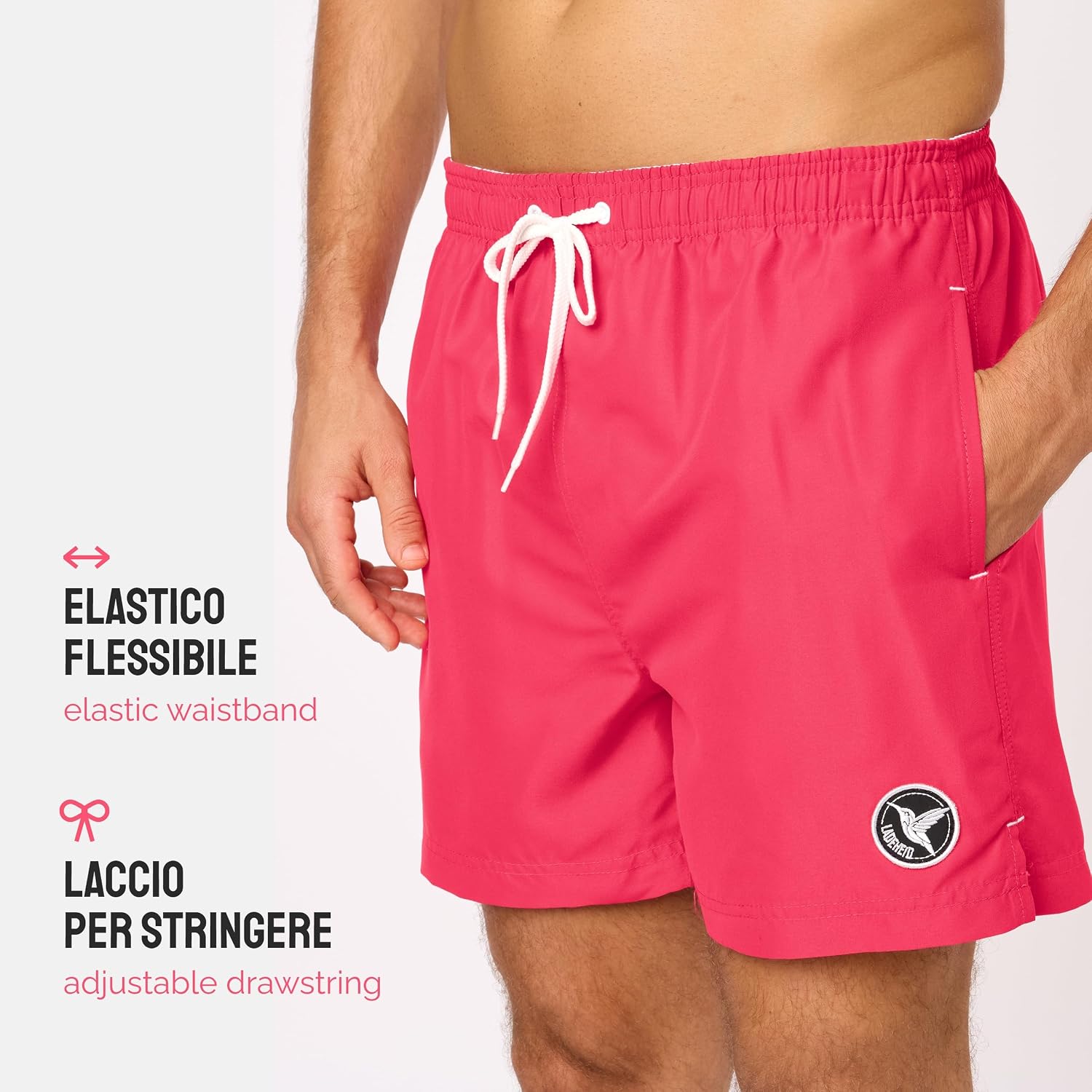 Detalle 1 de Ladeheid Costume Uomo Mare Corto Medium con Taschino