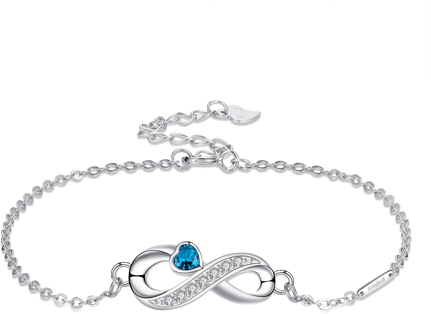 Detalle de Arrebol Unendlichkeit Armband Damen 925 Sterling SILBER Infinity Armband