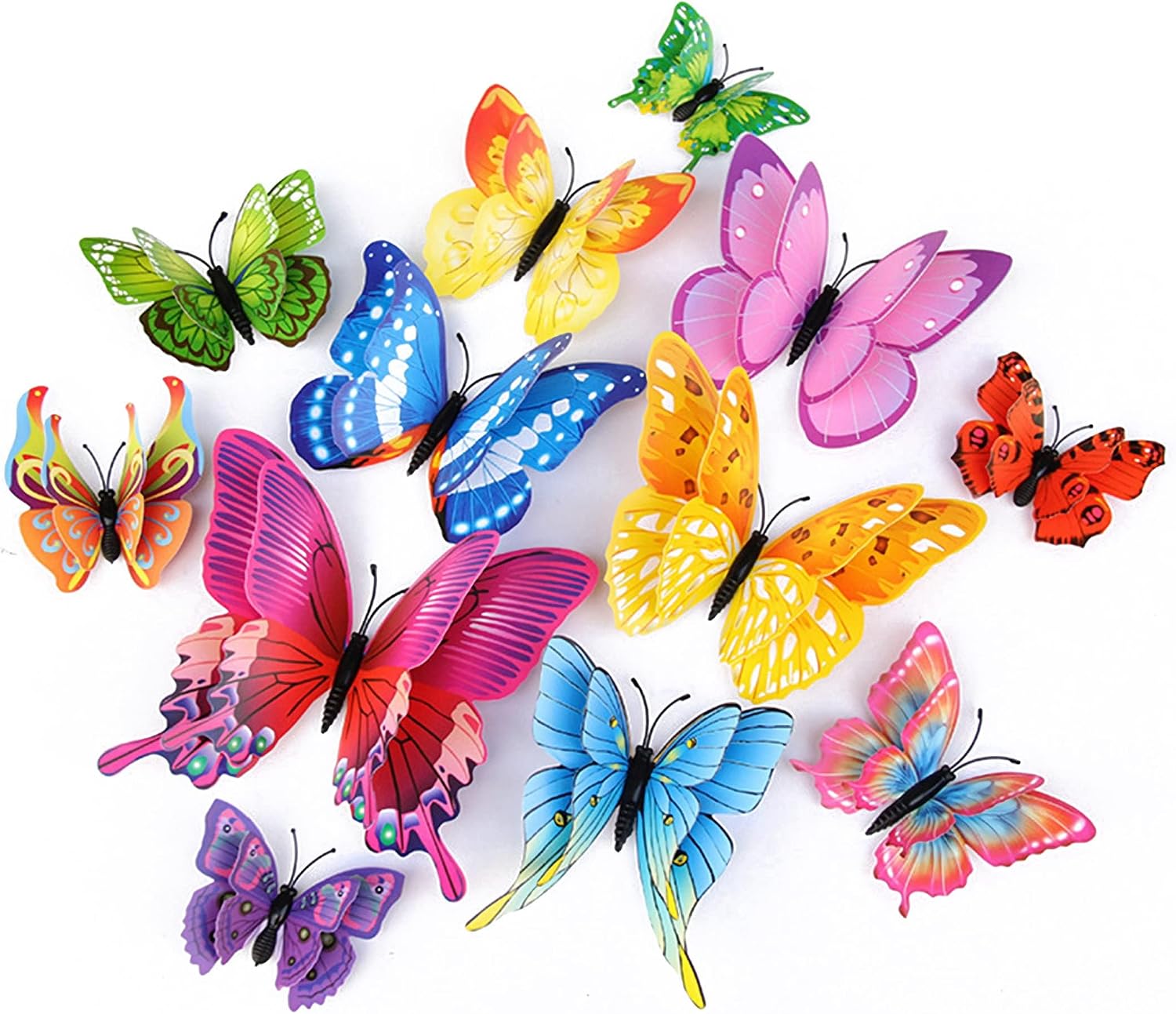 Detalle de OPSEAM Butterfly Wall Decor (24/48 PCS) 3D Butterfly Stickers with Magnets for Party & Home Walls