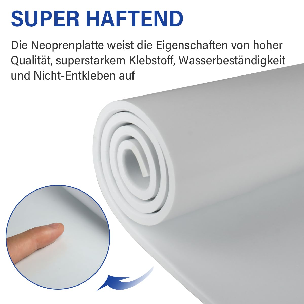 Thumbnail 3 de Selbstklebende Zellkautschuk-Schaumstoffrolle 300 mm × 3 m × 6 mm – DIY-Platte, Weiß