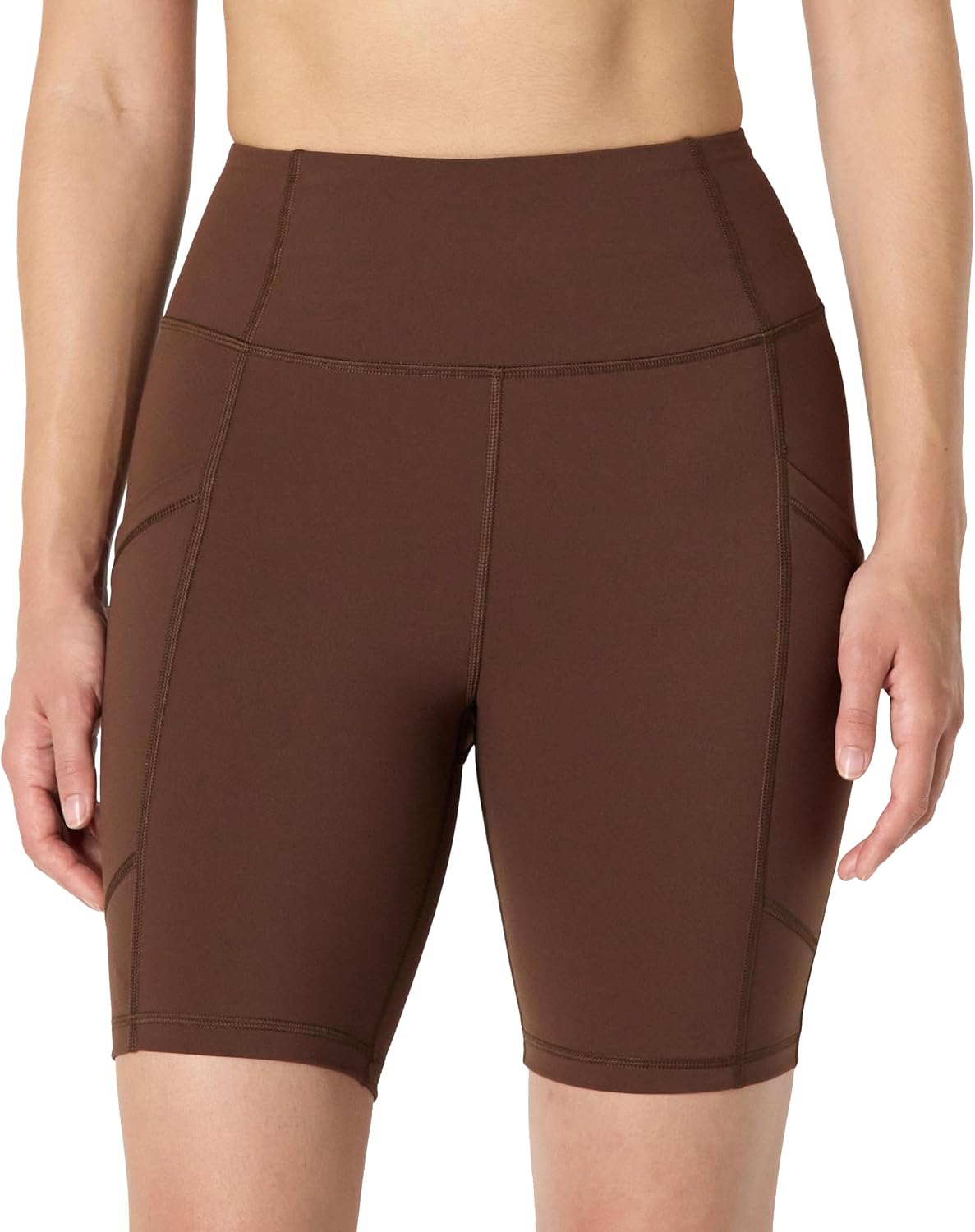 Detalle de Amazon Essentials Women's Active Total Train High-Waist 7” Gym Shorts with Pockets