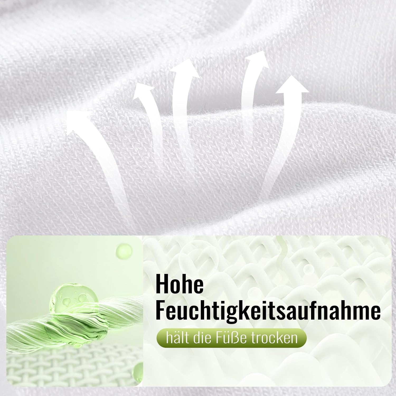 Detalle 2 de SukModen 12/24 Paar Sneaker-Socken aus Bambus – Anti-Geruch, atmungsaktiv & verstärkte Zonen