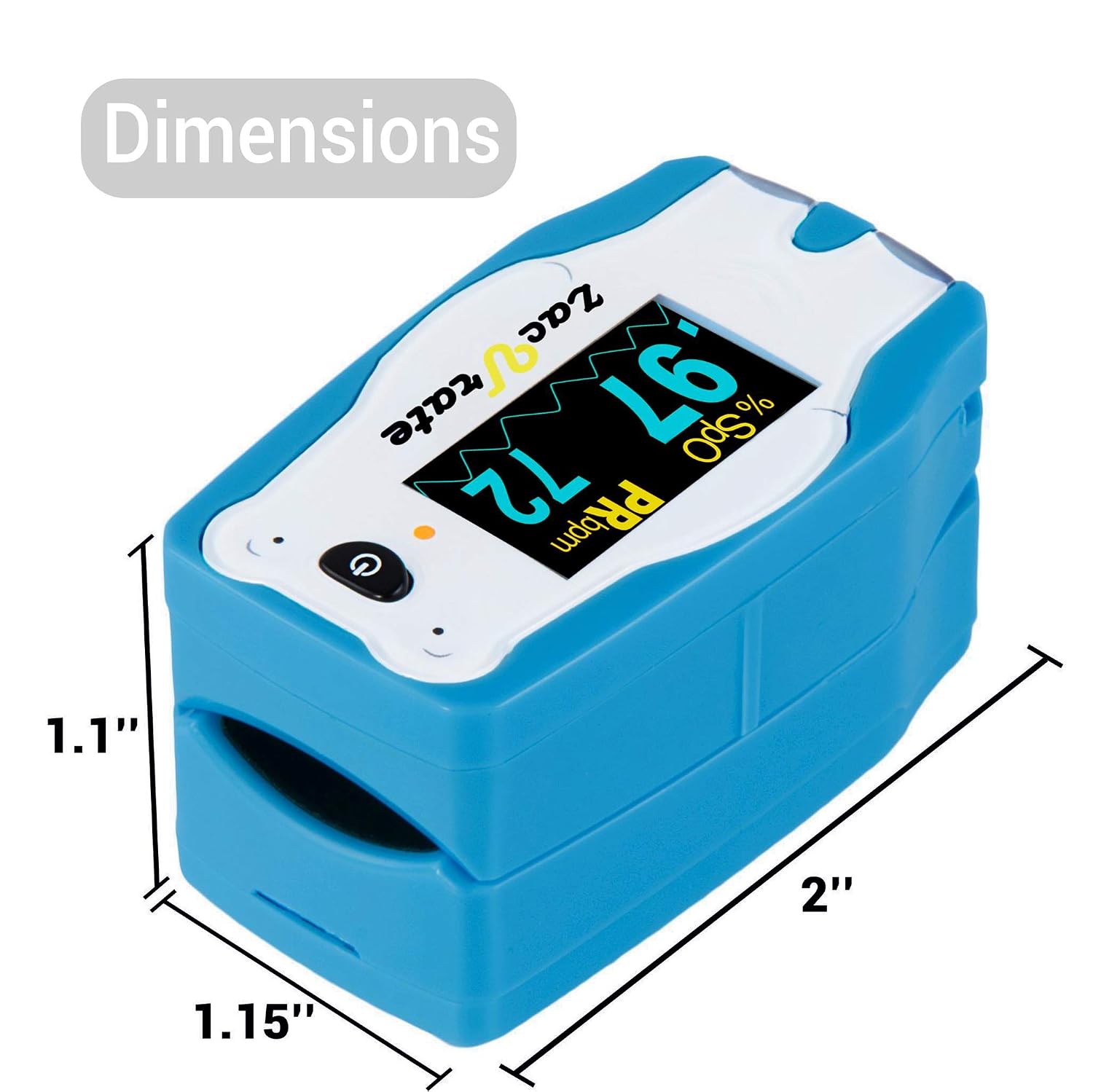 Detalle de Zacurate 10430P-W Children's Fingertip Pulse Oximeter with OLED Display