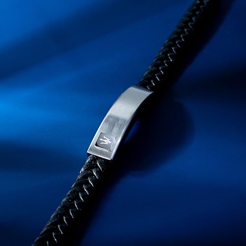 Thumbnail 5 de Maserati Bracelet Homme en Acier et Cuir Recyclé, Collection RECYCLED LEATHER