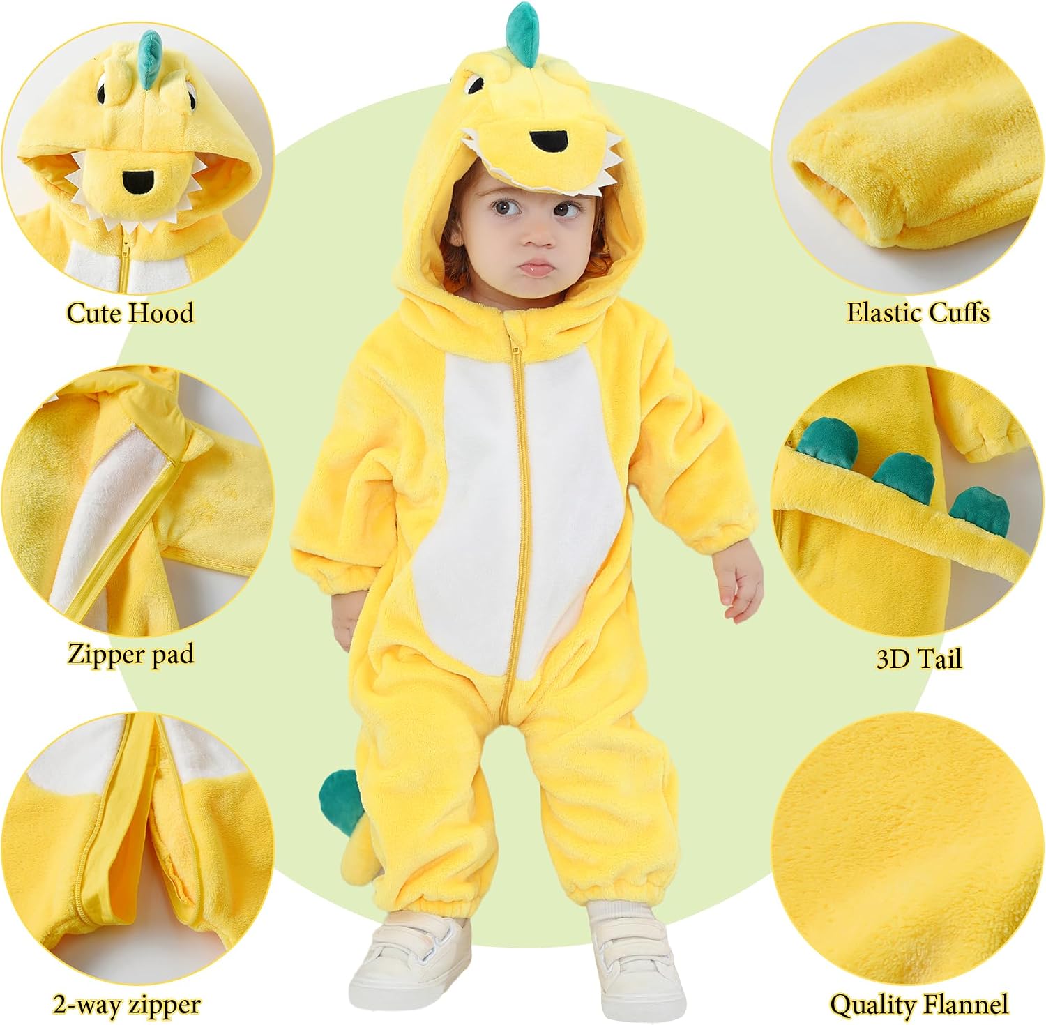 Detalle de Toddler Dinosaur Costume in Polyester Flannel