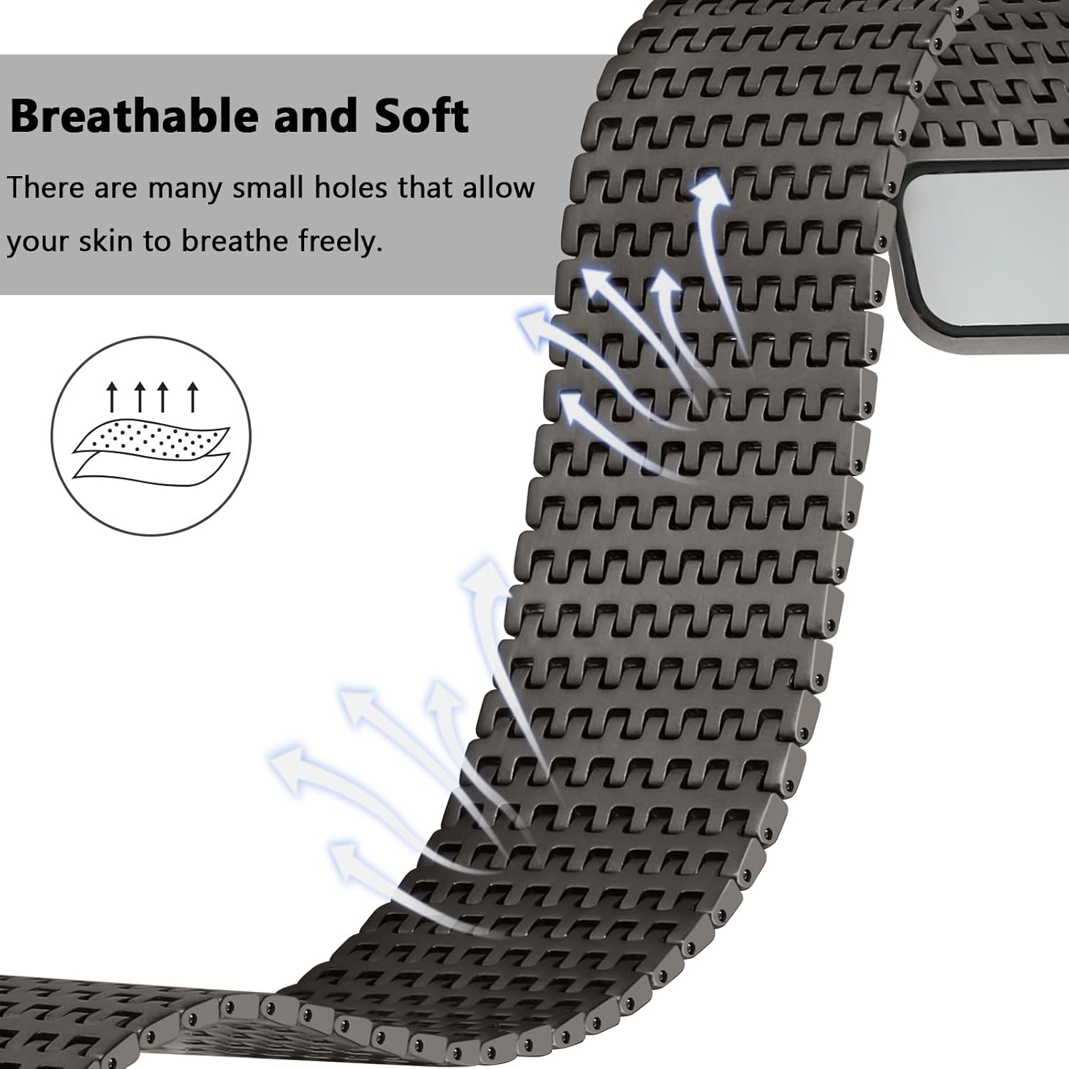 Detalle de Anlinser Magnetic Stainless Steel Strap for Apple Watch Ultra & 49mm Models