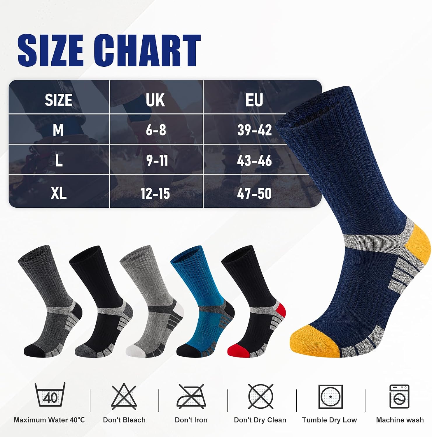 Thumbnail 6 de Cirorld Mens Socks 6 Pairs cushioned