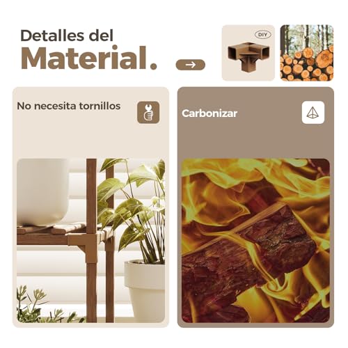 Thumbnail 5 de Bamworld Soporte para Plantas: Estantería de Madera para Interior y Exterior con Capacidad para 10–25 Macetas