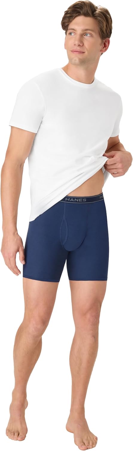 Detalle 2 de Hanes 734Q12 Men's Boxer Briefs, 6-Pack, Cotton, Moisture-Wicking