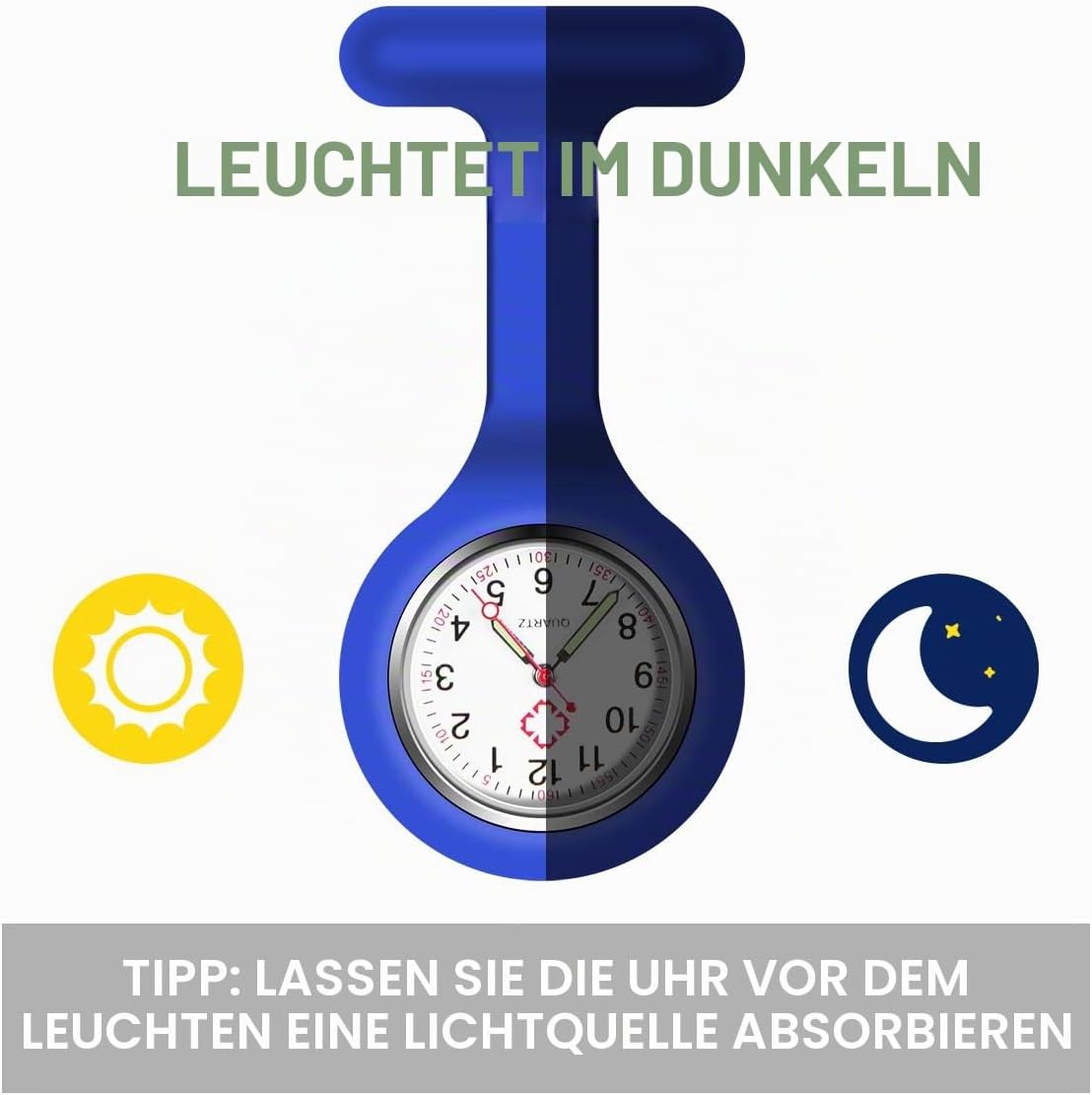 Thumbnail 3 de Vicloon Krankenschwester-Uhren (3er-Set) mit Clip, Silikonhülle und Glow-Pointer – für Pflegepersonal & Ärzte