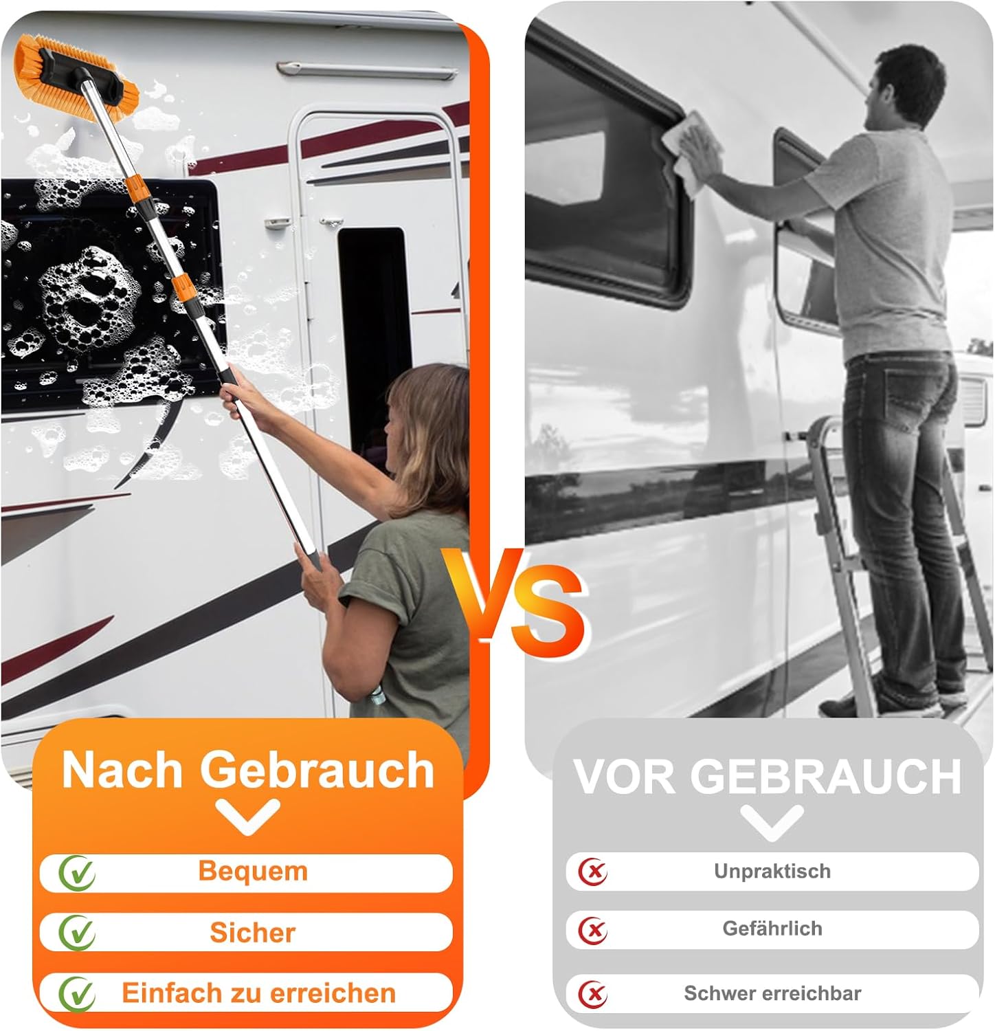 Thumbnail 5 de LAANPOLE 3,6m Teleskop-Autowaschbürste mit 30 cm Bürstenkopf – flexibel, schonend und hoch hinaus