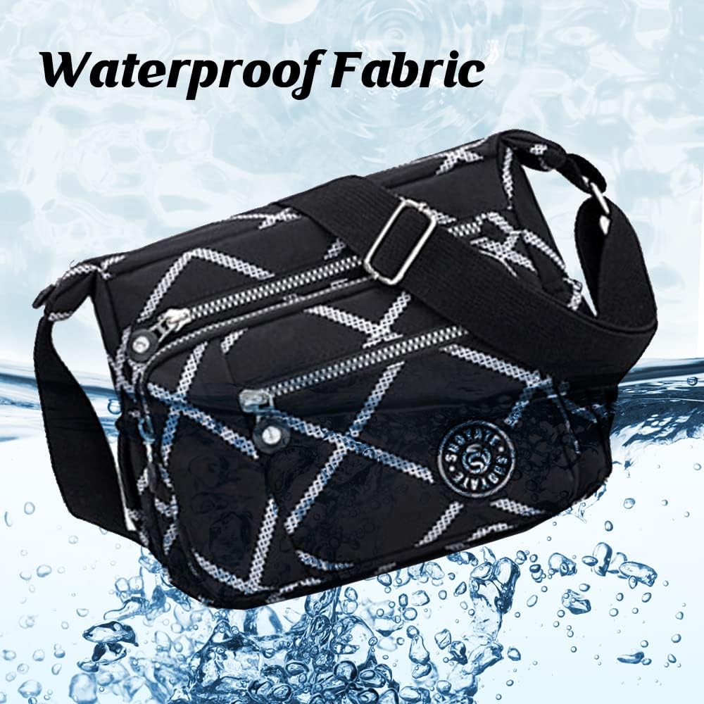Thumbnail 4 de Milky Way Womens Nylon Crossbody Bag – Waterproof Multi-Pocket Tote
