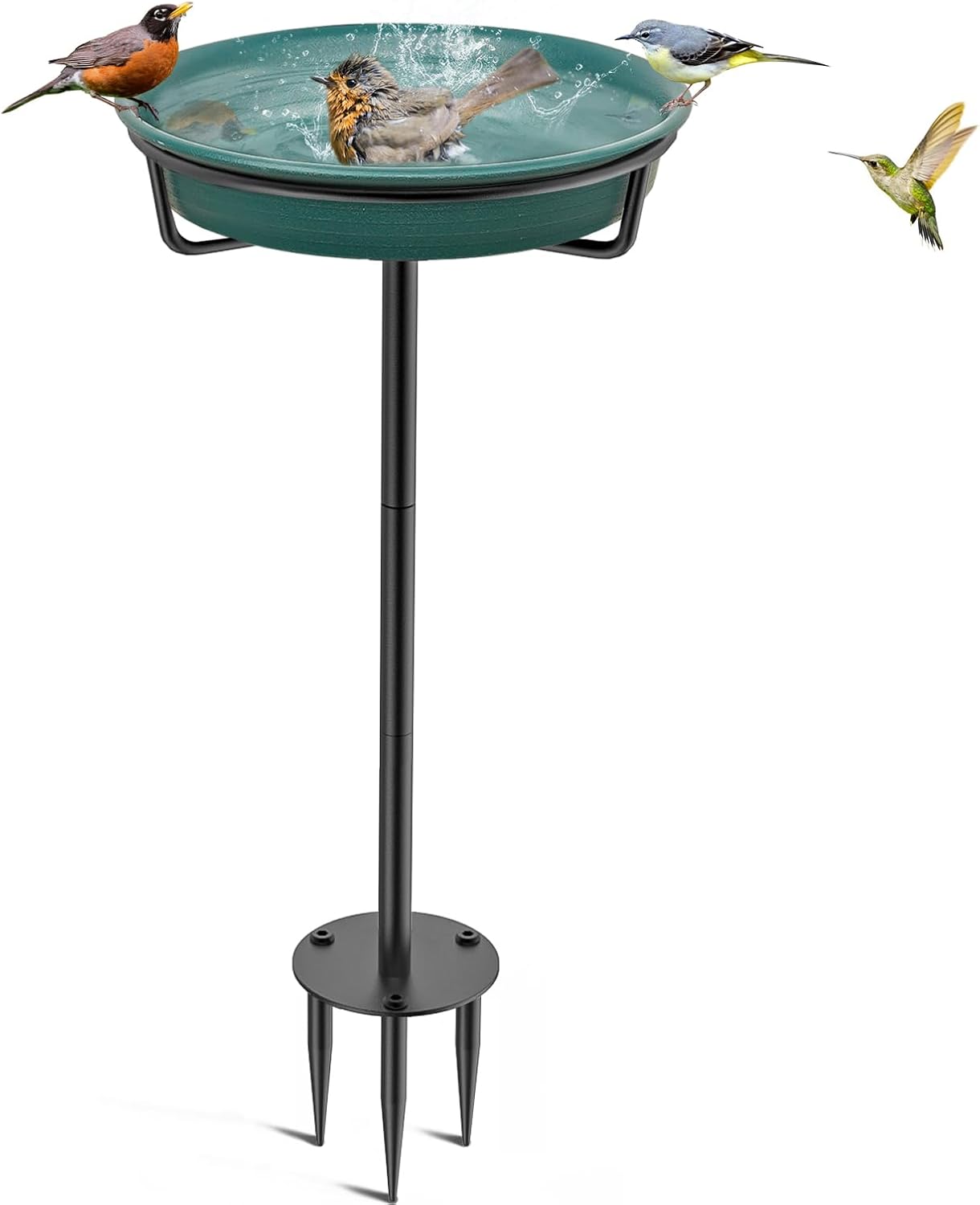 VeyFolzin.st Vogeltränke / Vogelbad aus Schale mit Stahlring (grün) – frostsicher für den Garten