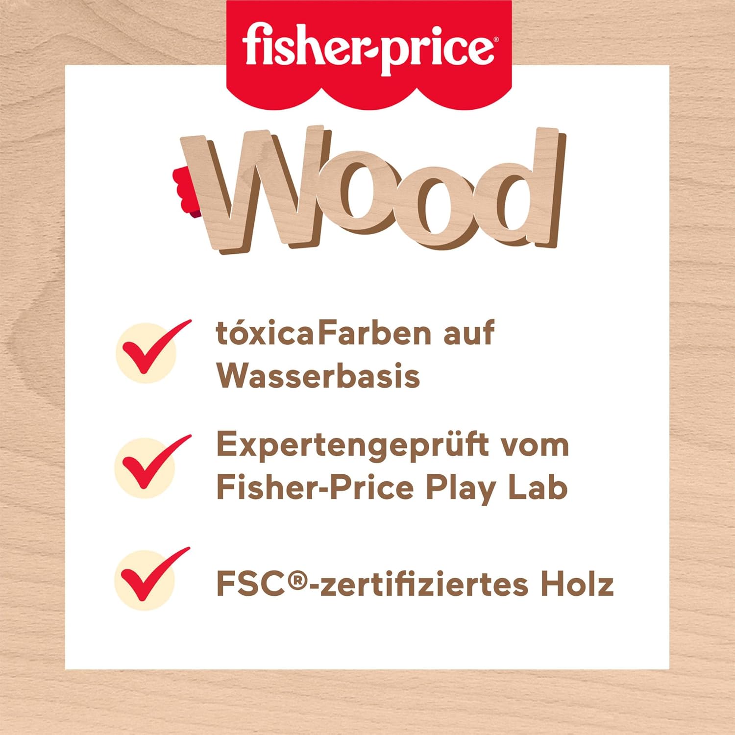 Thumbnail 2 de Fisher-Price Stapel- und Sortiertierwelt aus Holz (10 Teile, HXV04) ab 1 Jahr