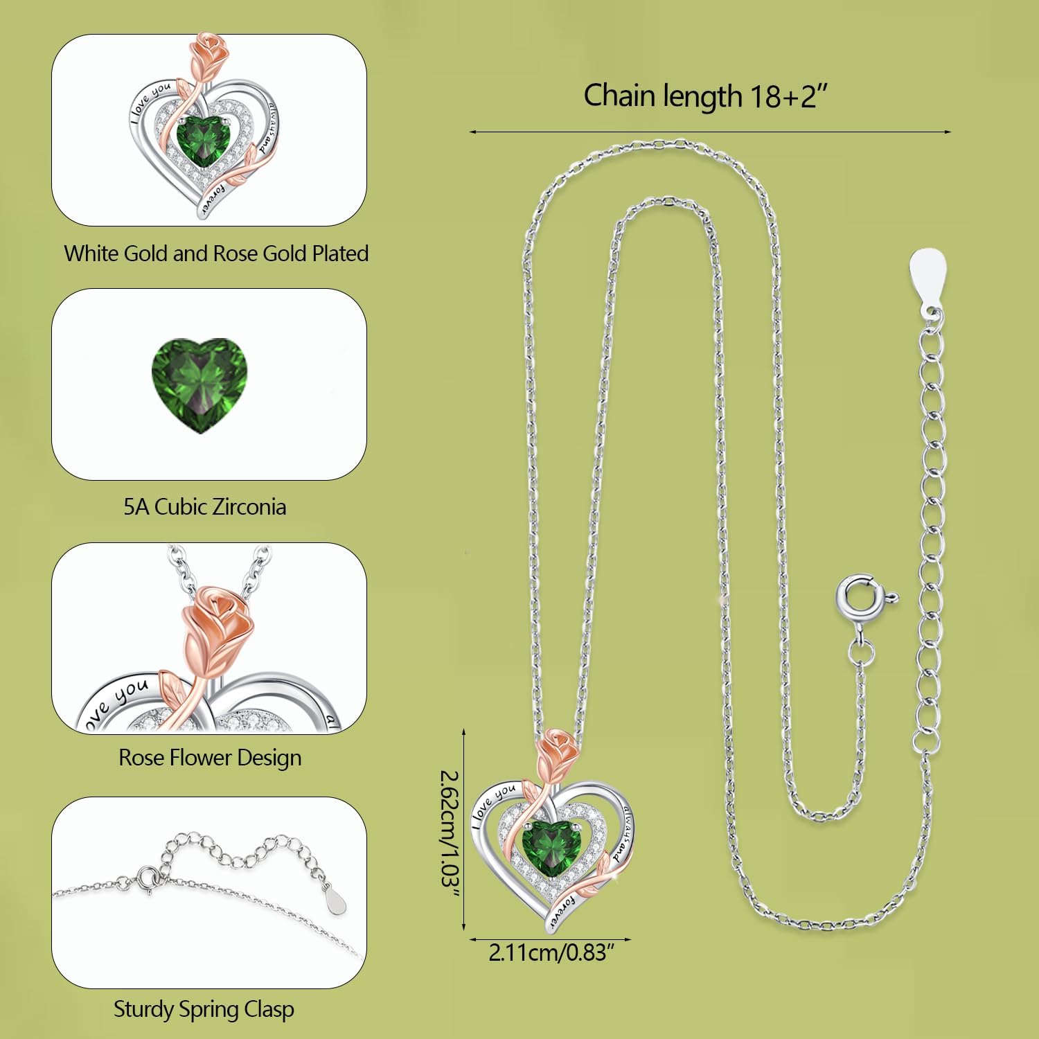 Thumbnail 4 de Collier cœur LAVUMO 45 cm