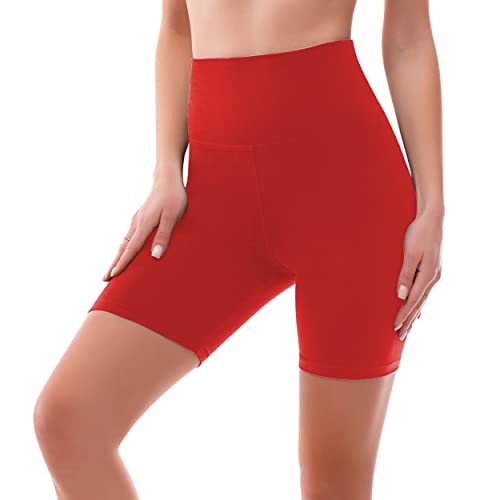 Detalle de SINOPHANT Pantalones Cortos de Cintura Alta para Mujer: elásticos, opacos y con control de abdomen