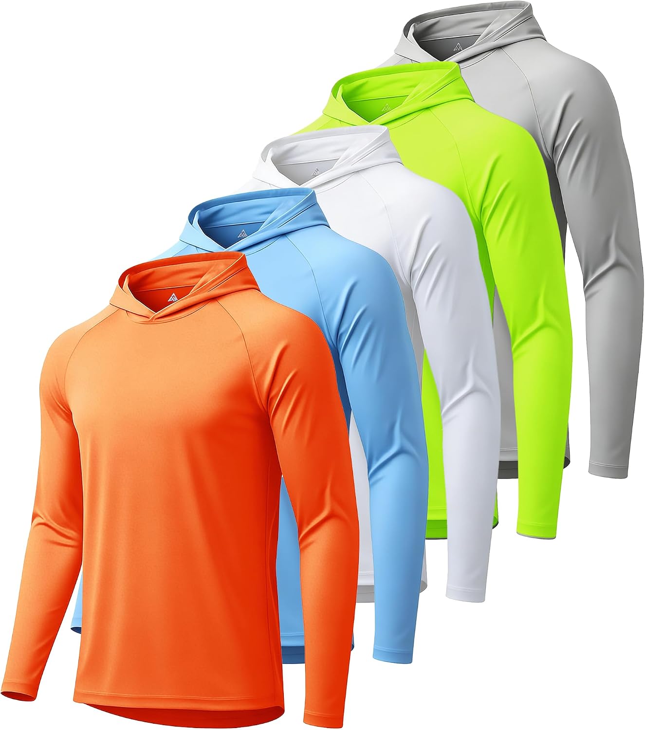 Detalle de WENTTUO 5 Pack Mens UPF 50+ Sun Protection Hoodie Long Sleeve UV SPF Fishing Shirts