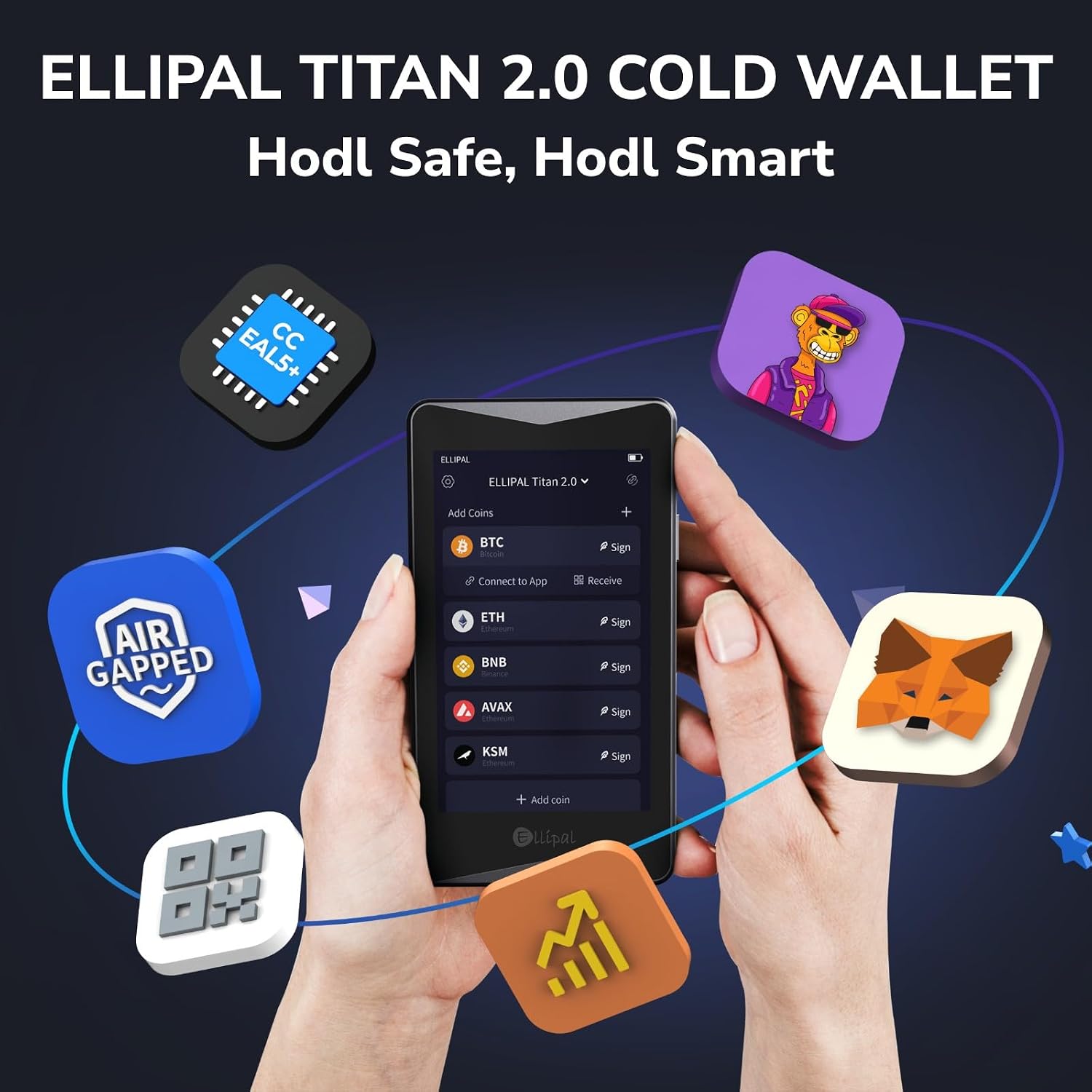 Detalle 2 de ELLIPAL Titan 2.0 crypto cold wallet