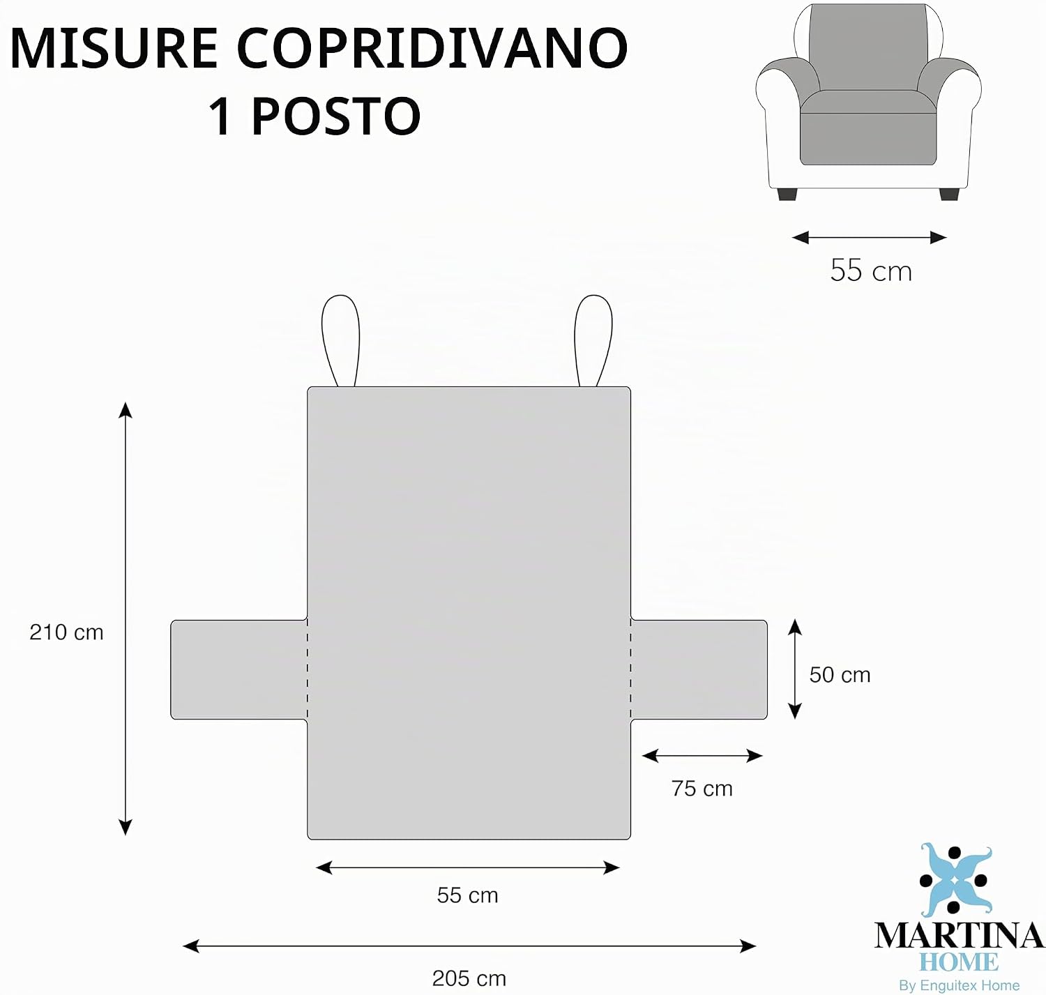 Thumbnail 2 de Martina Home Diamond copridivano 55 cm 🛋