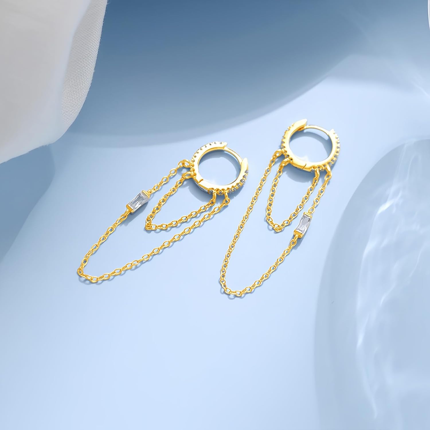 Thumbnail 2 de Cangall Ohrringe Hängend Silber Creolen – 925 Sterling Silber mit Quaste Anhänger