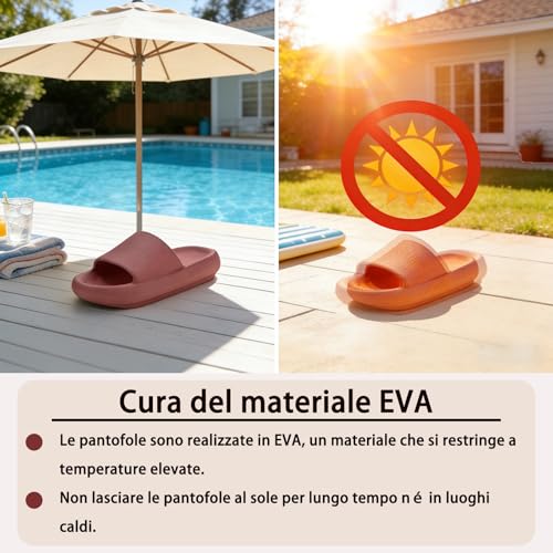 Detalle 2 de Misolin Ciabatte Donna Estive Nuvola – Pantofole antiscivolo per casa, piscina e spiaggia (Nero, EU 44-45)