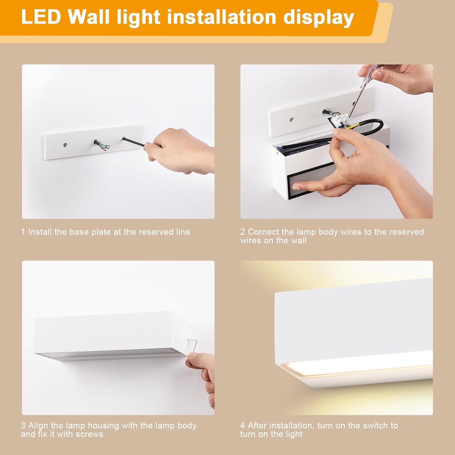 Thumbnail 5 de Applique 24W 3000K 20cm Bianco caldo da parete