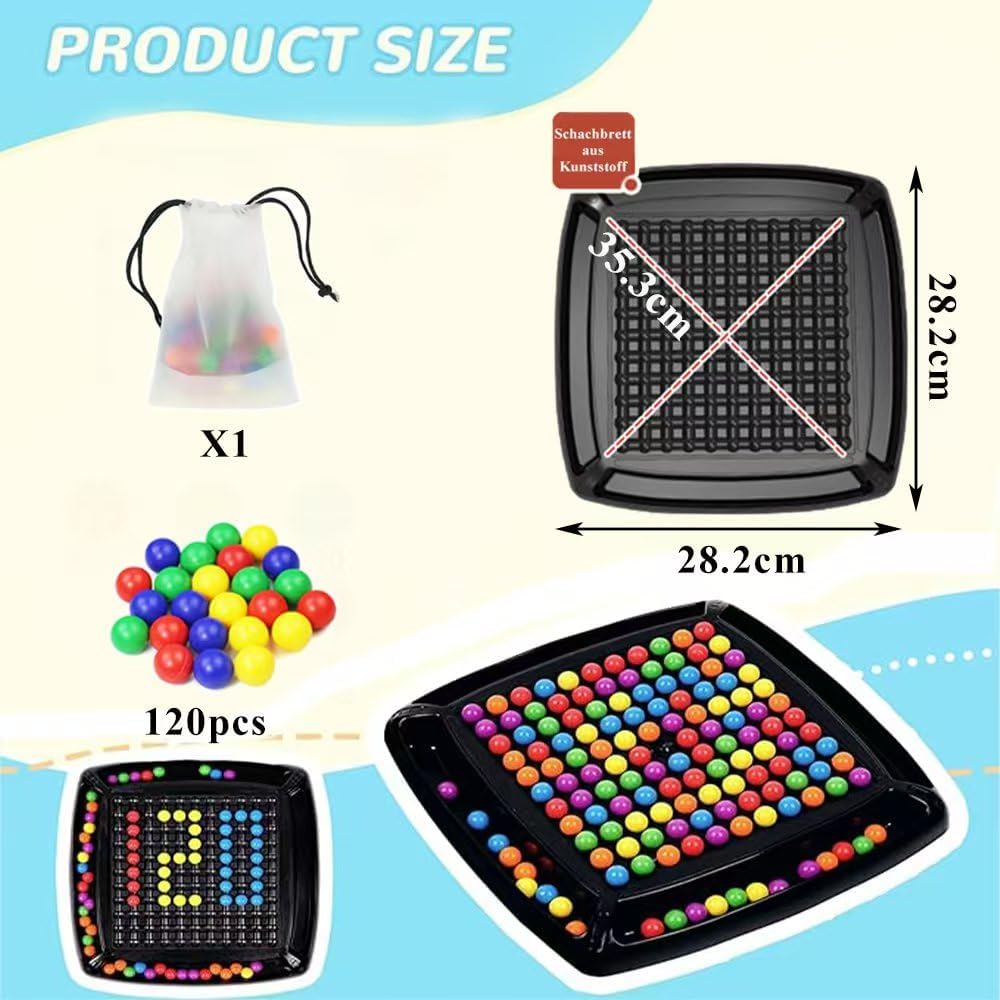 Thumbnail 1 de Intellektuelles Schachbrett Doppelduell (120 Stück) – Kugelspiel mit Elimination, Rainbow Ball Brettspiel