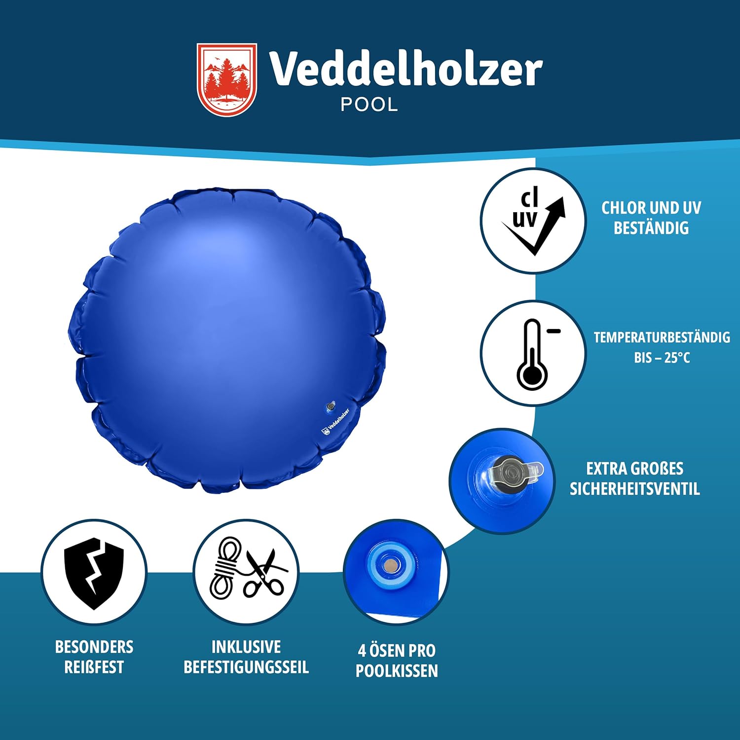 Detalle 2 de Veddelholzer XXL Ø2 m Poolkissen rund