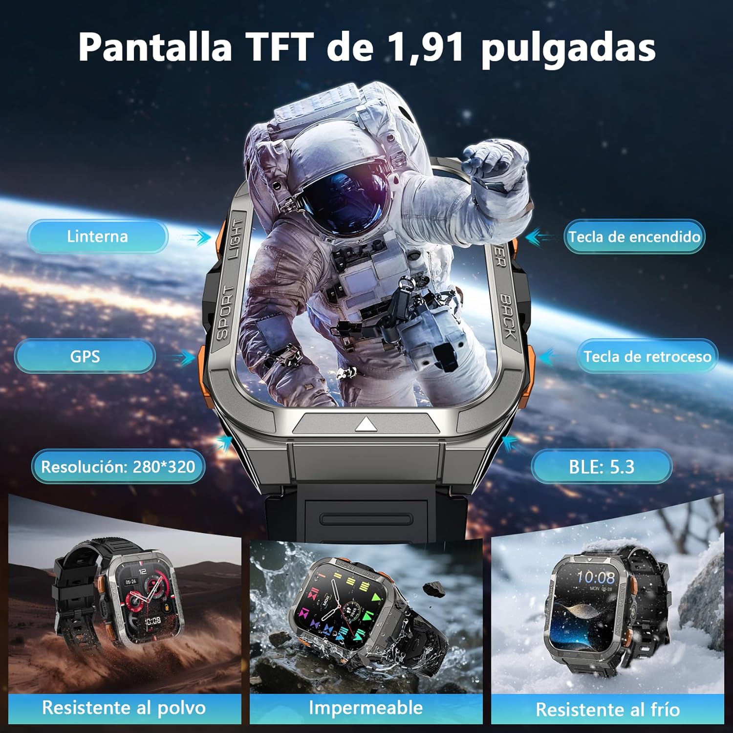 Thumbnail 2 de Blackview Reloj Inteligente Militar W80Pro