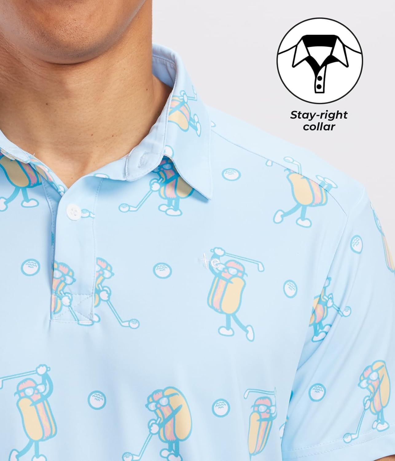 Thumbnail 4 de Tipsy Elves Men's Performance Golf Shirt - 4-Way Stretch, Quick Dry, Athletic Cut Polo