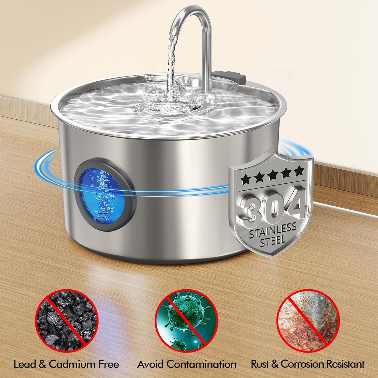 Thumbnail 3 de Cat Water Fountain 3.2L Stainless Steel