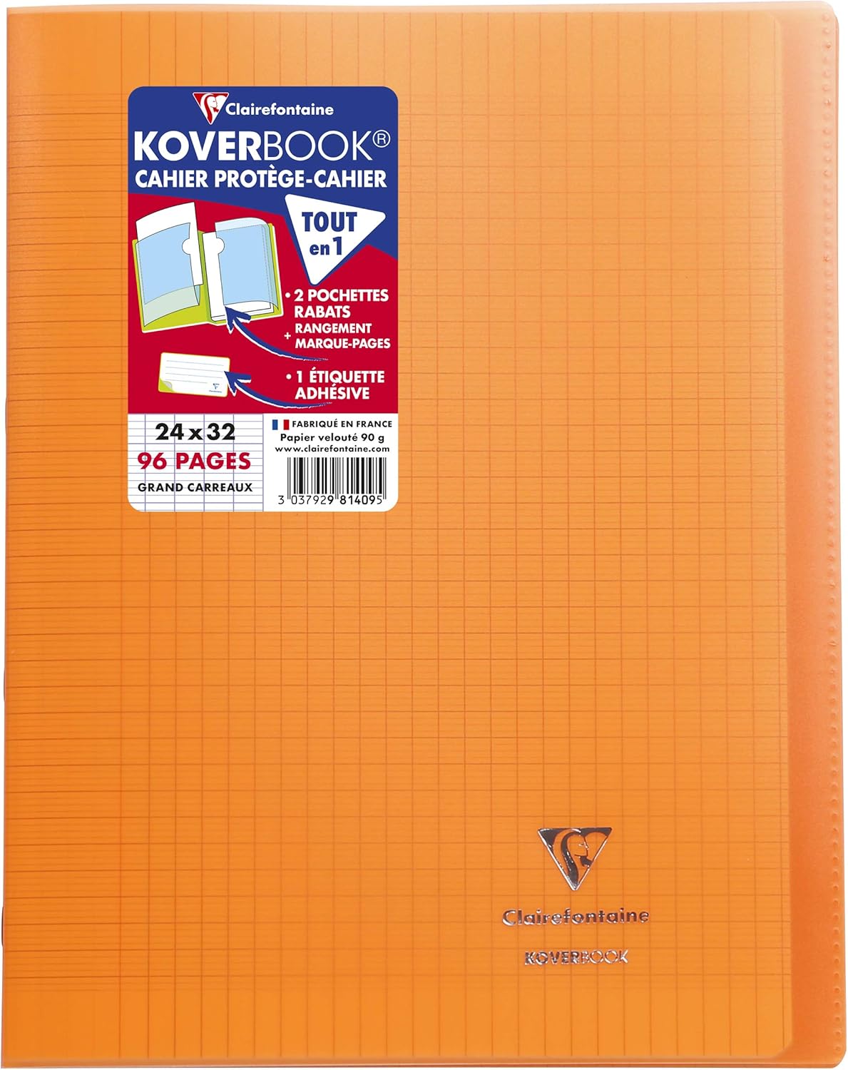 Thumbnail 6 de Clairefontaine 984420AMZC – Lot de 2 Cahiers Agrafés Koverbook 24x32 cm, 48 Pages, 90 g, Couverture Polypro, Incolore