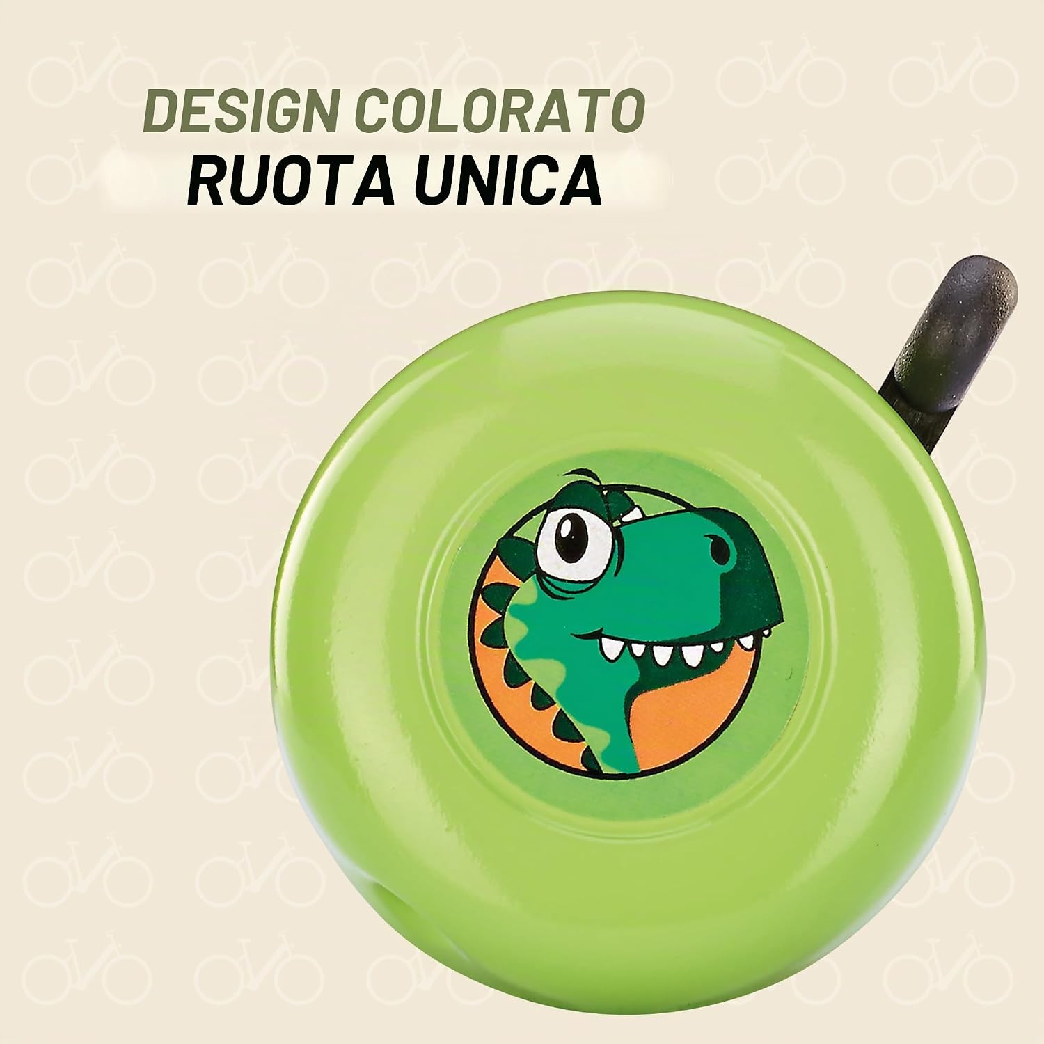Thumbnail 2 de Prophete Campanello per bicicletta per bambini con motivo dinosauro – verde, adattabile a manubrio 22 mm