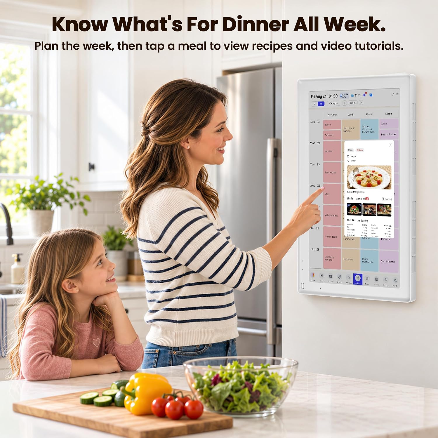 Detalle de Everblog E1 HomeCal 21.5-Inch Digital Family Calendar with Touchscreen