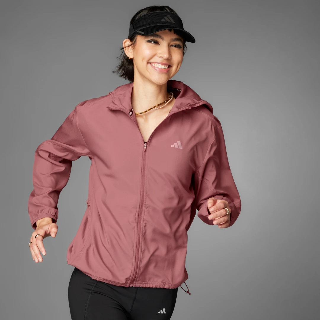 Detalle de Chaqueta Run It de Adidas: opinión de compra (rosa) para entrenos y uso diario
