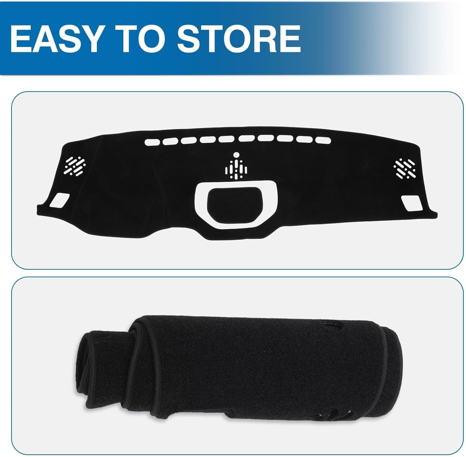 Thumbnail 6 de KUST Black Dash Cover for Toyota Tundra (2014-2020/2021) Non-Slip Polyester Custom Fit