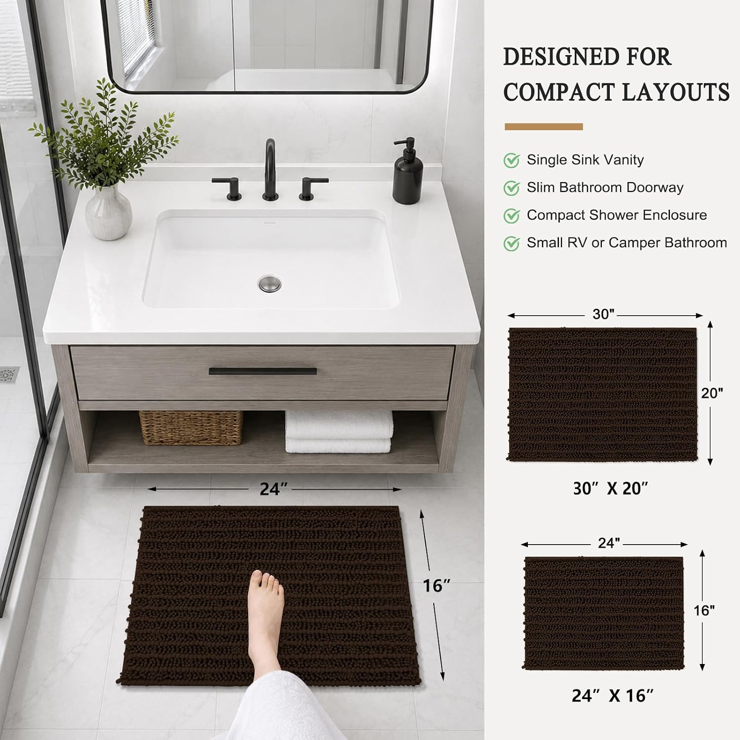 Detalle 2 de Arotive Chenille Bath Mat 24x16