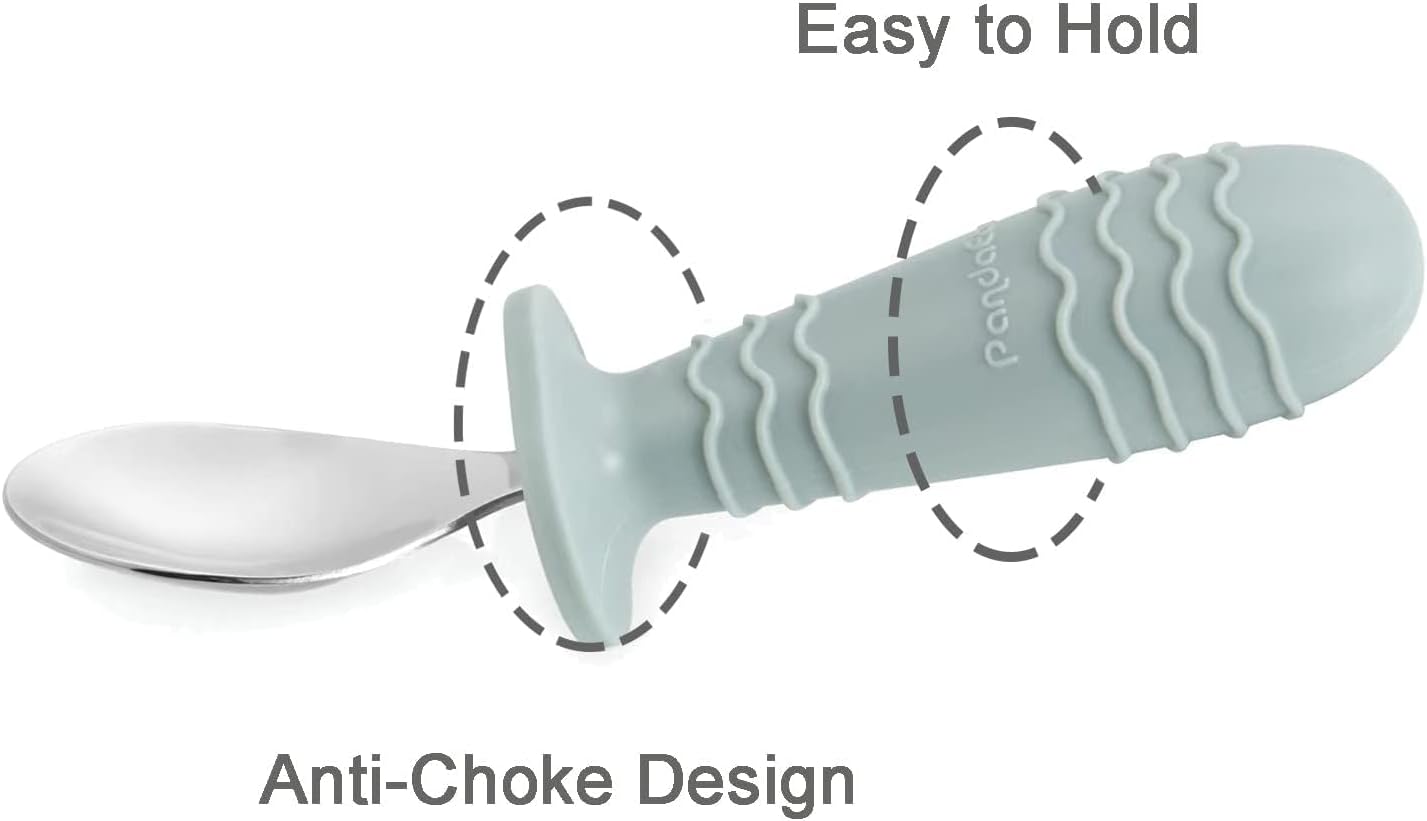 Detalle 2 de PandaEar Baby Spoon Fork babybestek, zesdelige set met afgeronde lepels en vorken