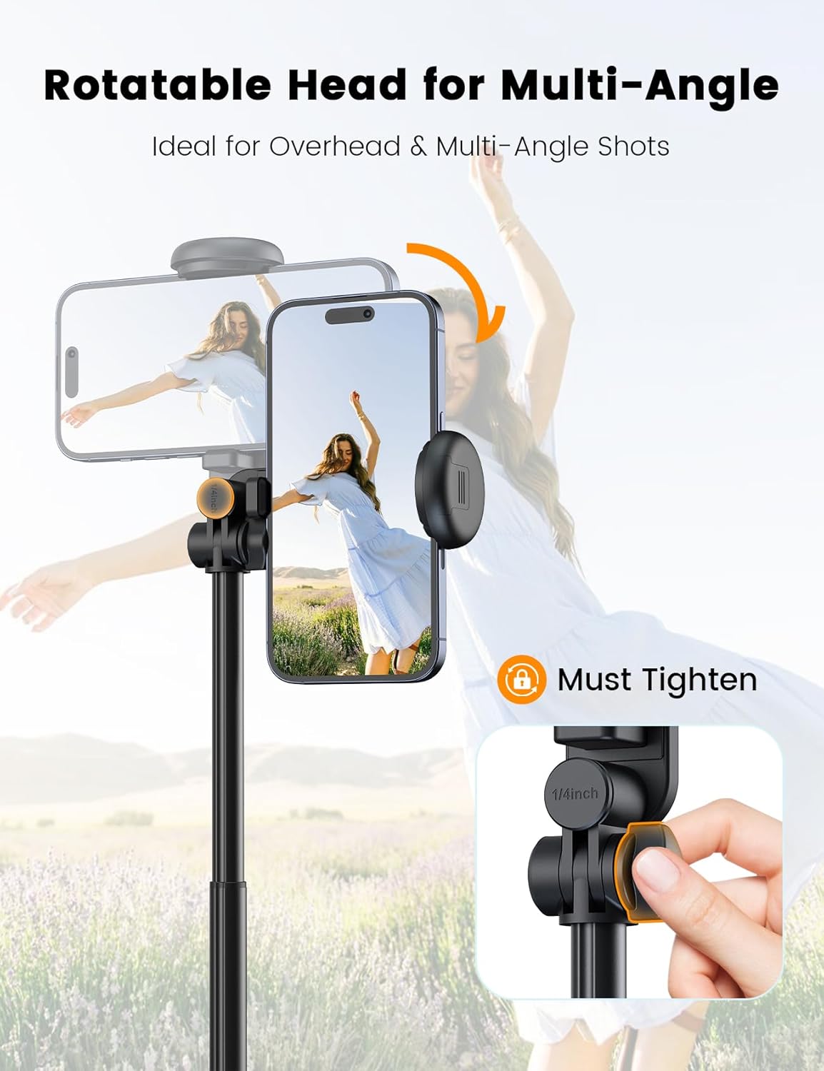 Detalle 2 de ANXRE NT99 172 cm phone tripod with light