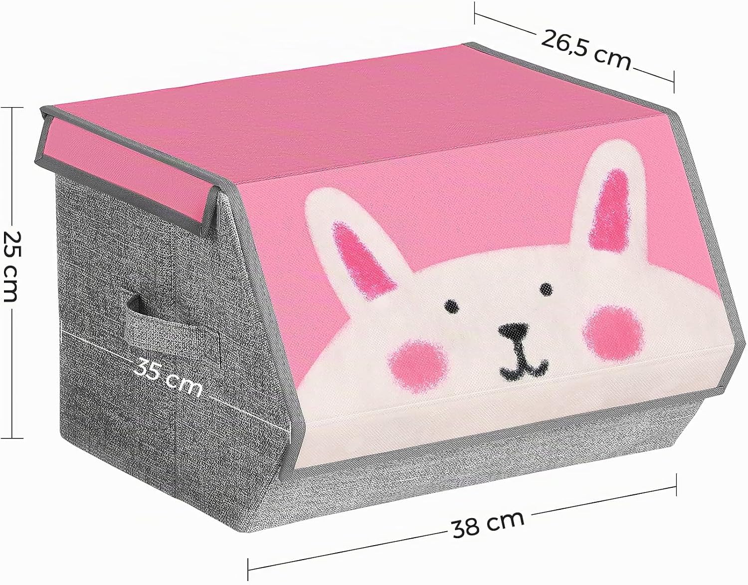 Thumbnail 6 de SONGMICS RFB760P01 – Lot de 3 boîtes de rangement pour enfant, empilables et pliables, avec couvercles magnétiques