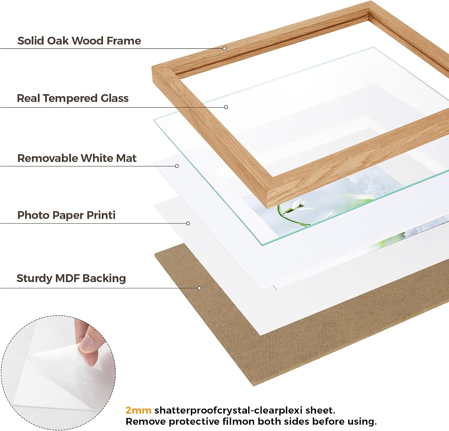 Thumbnail 2 de Solid Oak 8x10 Picture Frame
