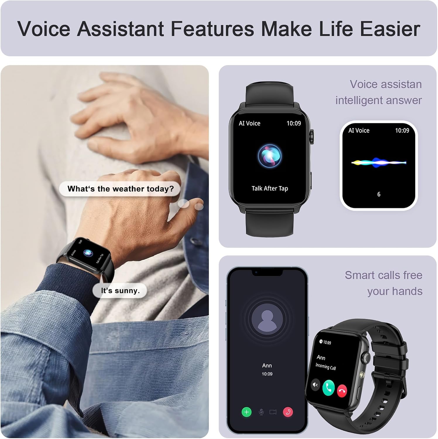 Detalle 2 de IOWODO Smart Watch 1.91" HD