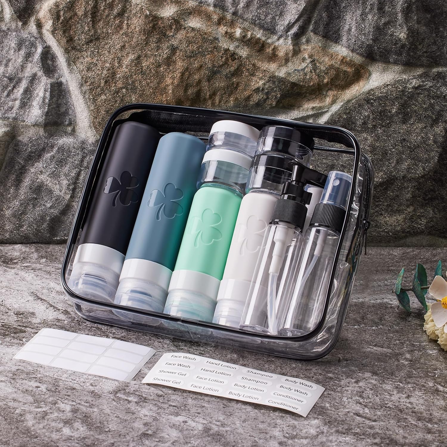 Thumbnail 6 de INSFIT 23-teiliges Reiseflaschen-Set (90 ml + 60 ml) – TSA-zugelassen, auslaufsicher, wiederverwendbar