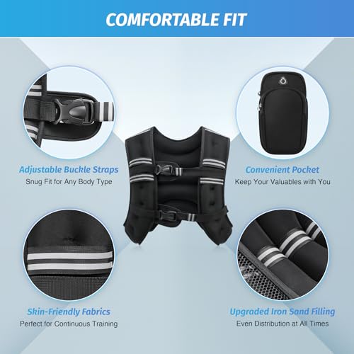 Detalle de ZELUS Weighted Vest 20 lb for Training ๐