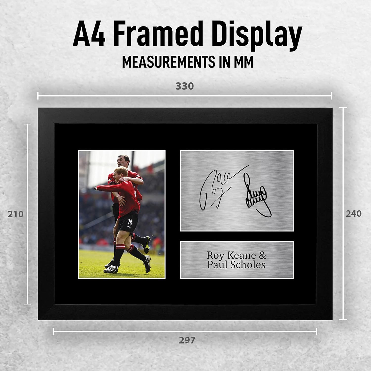 Thumbnail 1 de HWC Trading FR A4 Roy Keane & Paul Scholes Signed Autograph Picture (Framed)