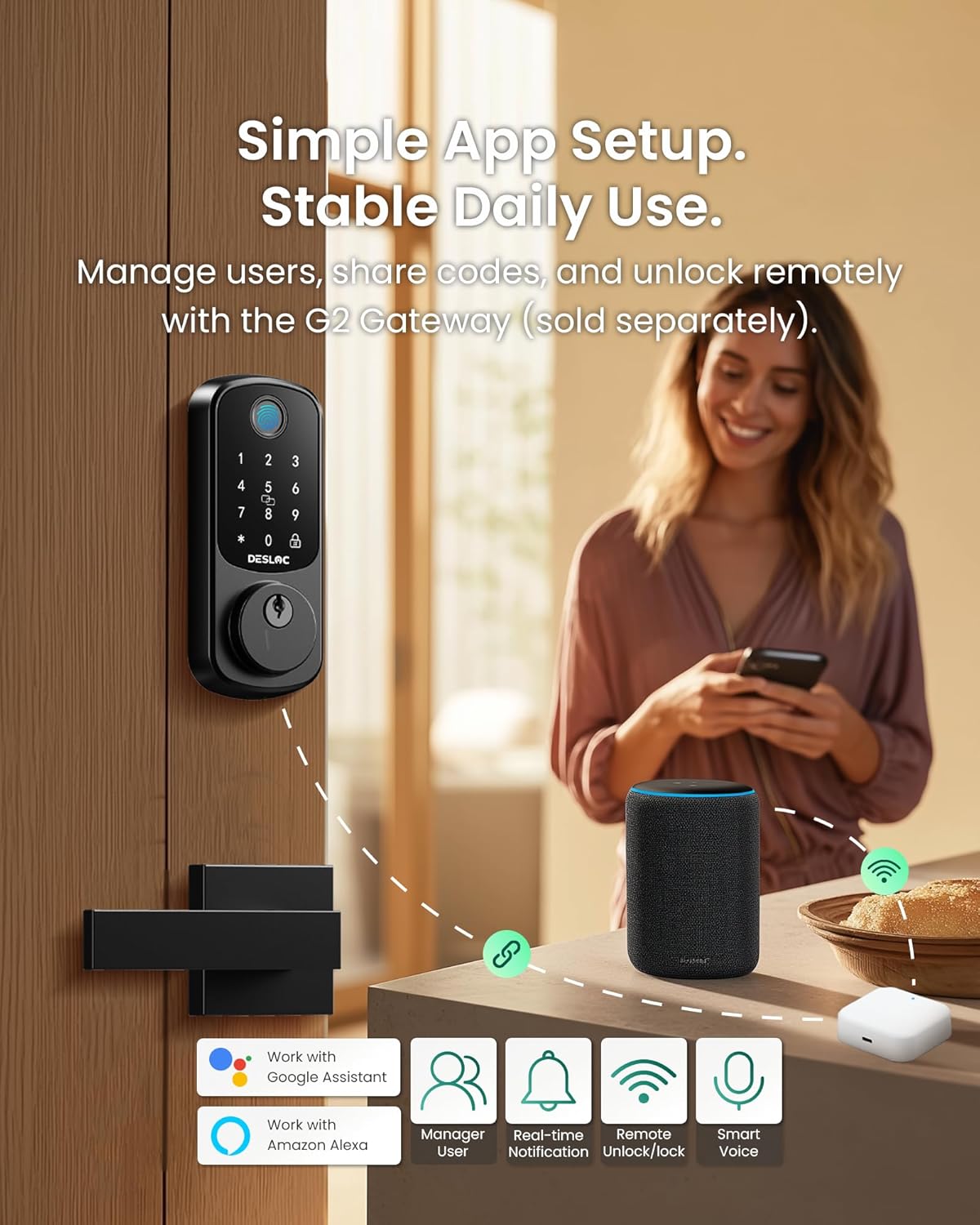 Thumbnail 6 de DESLOC B200 Fingerprint Smart Lock 2-Handle 🔒