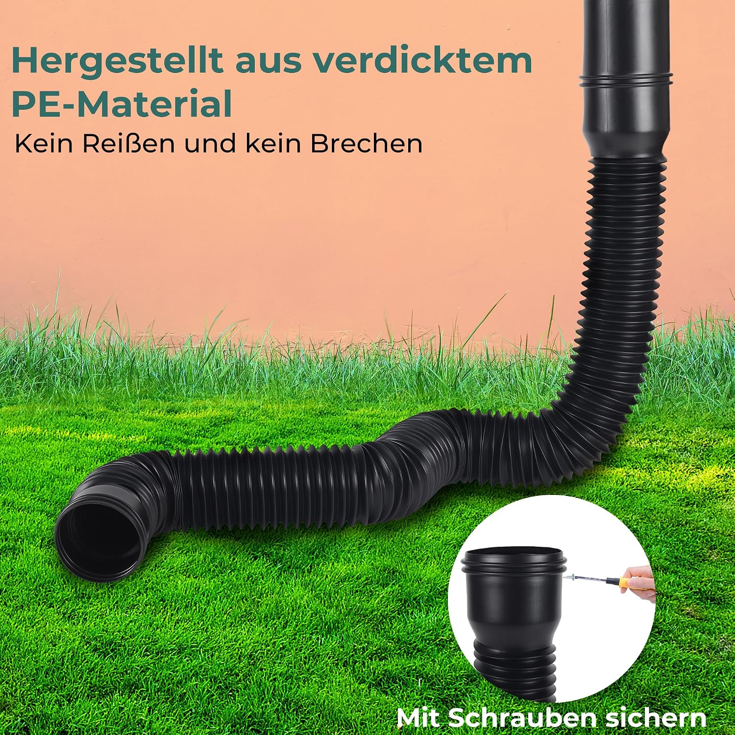 Thumbnail 6 de BKITC flexibel stuprörsförlängning 47–150 cm med adaptrar för 80/100 mm